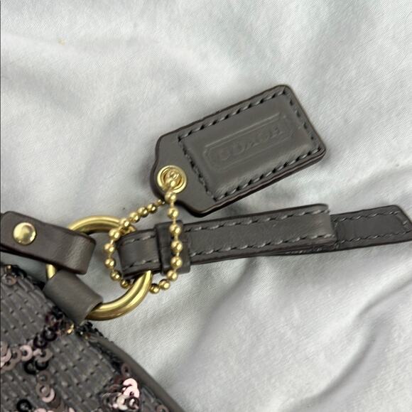 Coach Grey Sequin Wristlet - Picture 2 of 6